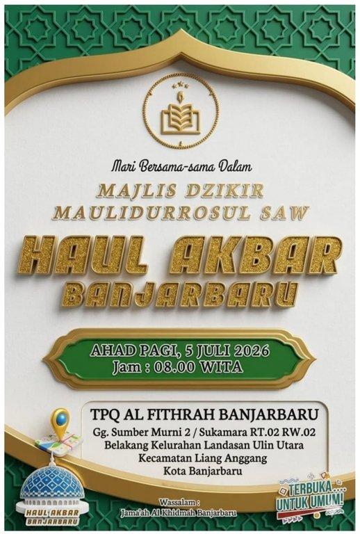 Banjarbaru - Majlis Dzikir Maulidurrasul SAW Haul Akbar Banjarbaru